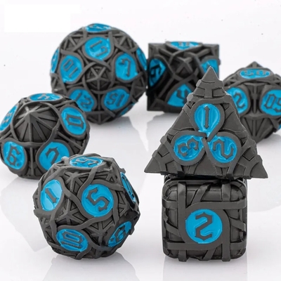 Thorns Striped Metal Dice Set Fantasy DND Meerdere facetten bordspel