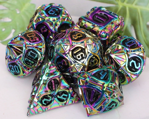 Thorns Striped Metal Dice Set Fantasy DND Meerdere facetten bordspel
