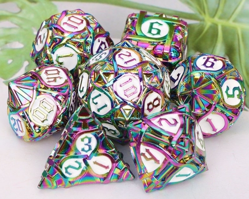 Thorns Striped Metal Dice Set Fantasy DND Meerdere facetten bordspel