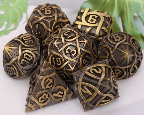 Thorns Striped Metal Dice Set Fantasy DND Meerdere facetten bordspel