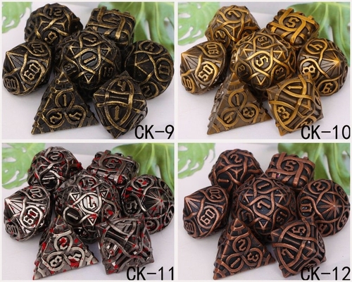 Thorns Striped Metal Dice Set Fantasy DND Meerdere facetten bordspel