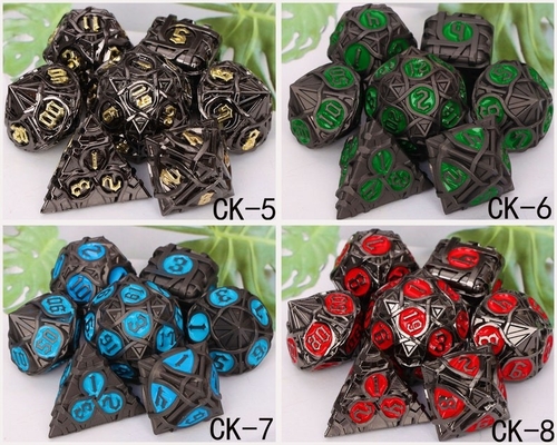Thorns Striped Metal Dice Set Fantasy DND Meerdere facetten bordspel