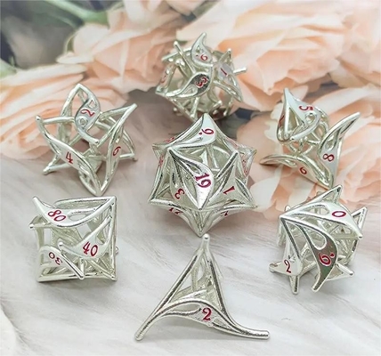 Geely bloem holle metalen dobbelstenen set RPG draak en kerker DND