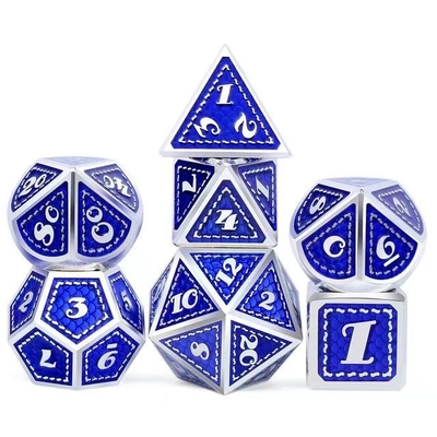 Dragon Scale Solid Metal Dice Set Multi Color DND RPG Helder Kleuren