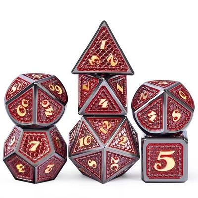 Dragon Scale Solid Metal Dice Set Multi Color DND RPG Helder Kleuren