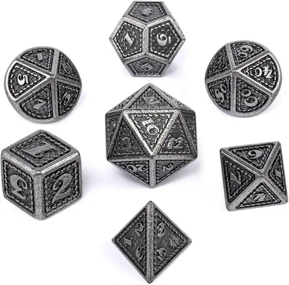 Dragon Scale Solid Metal Dice Set Multi Color DND RPG Helder Kleuren