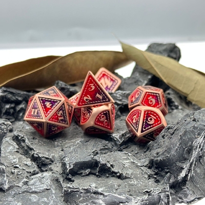 Dragon Scale Solid Metal Dice Set Multi Color DND RPG Helder Kleuren