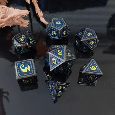 Dragon Scale Solid Metal Dice Set Multi Color DND RPG Helder Kleuren