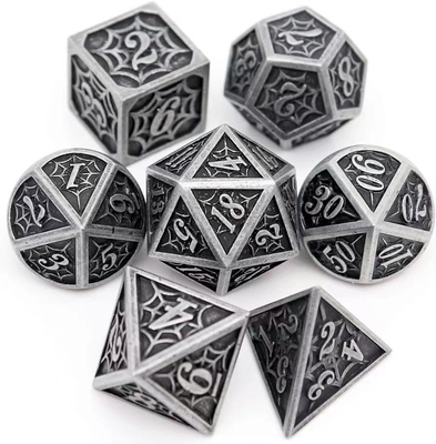 Spider-Man Solid Metal Polyhedraal Dice Set DND RPG Luxe Style