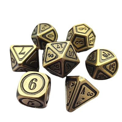 Antieke bronzen metaal dobbelstenen set Vijfde persoon Spel kleuren Stray Earth Alloy dobbelstenen