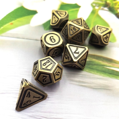 Antieke bronzen metaal dobbelstenen set Vijfde persoon Spel kleuren Stray Earth Alloy dobbelstenen