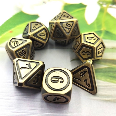 Antieke bronzen metaal dobbelstenen set Vijfde persoon Spel kleuren Stray Earth Alloy dobbelstenen