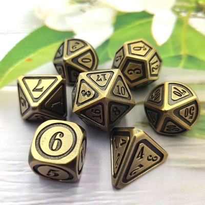 Antieke bronzen metaal dobbelstenen set Vijfde persoon Spel kleuren Stray Earth Alloy dobbelstenen