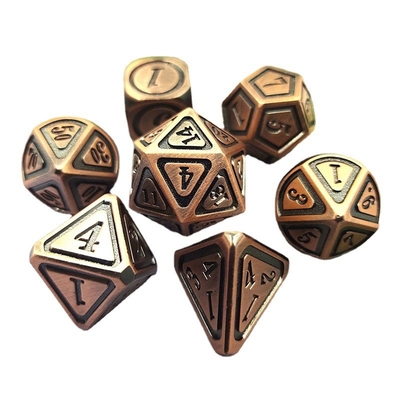 Antieke bronzen metaal dobbelstenen set Vijfde persoon Spel kleuren Stray Earth Alloy dobbelstenen