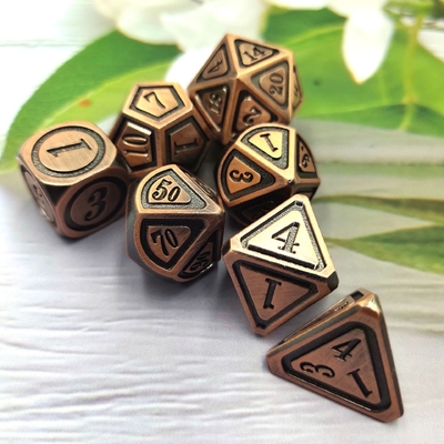 Antieke bronzen metaal dobbelstenen set Vijfde persoon Spel kleuren Stray Earth Alloy dobbelstenen