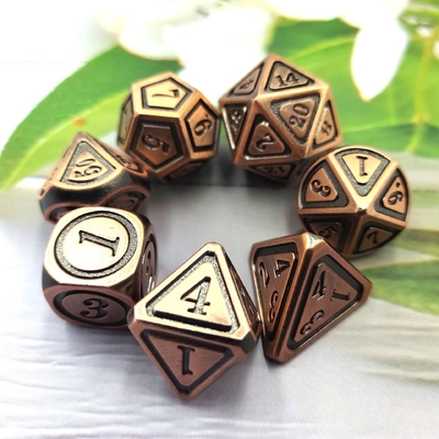 Antieke bronzen metaal dobbelstenen set Vijfde persoon Spel kleuren Stray Earth Alloy dobbelstenen