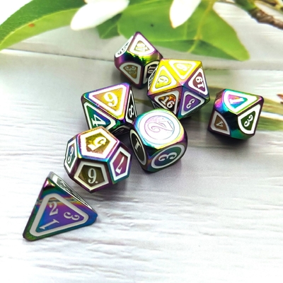 Volledige kleurrijke metalen dobbelstenen set elektrisch zwaard Craft Dragon And Dungeon