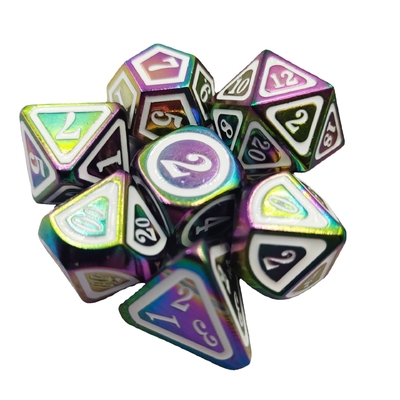 Volledige kleurrijke metalen dobbelstenen set elektrisch zwaard Craft Dragon And Dungeon