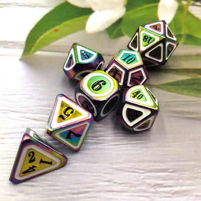 Volledige kleurrijke metalen dobbelstenen set elektrisch zwaard Craft Dragon And Dungeon