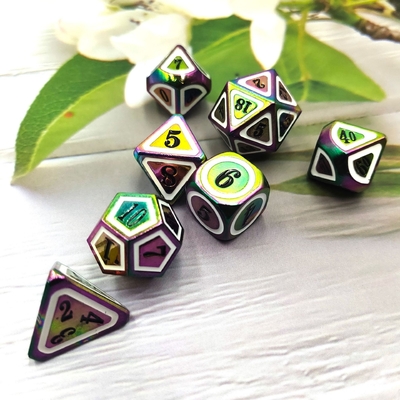 Volledige kleurrijke metalen dobbelstenen set elektrisch zwaard Craft Dragon And Dungeon