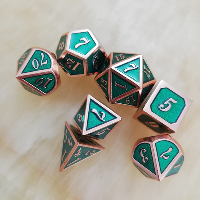 Emalje ambachten massief metaal dobbelstenen set Bude Mensen deur Cruch DND RPG