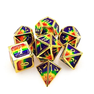 Kleurrijke glazuur handwerk Solid Metal Dice Dragon And Board Game DND RPG
