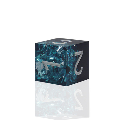 Blauw Zwart Hars Materiaal Dobbelstenen Set Draak En Dungeon Polyhedraal