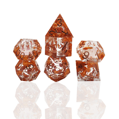 Gele Flurry Line RPG Resin Dice Set Krusu DND Voor cadeautjes en collecties