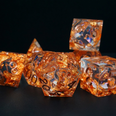Gele Flurry Line RPG Resin Dice Set Krusu DND Voor cadeautjes en collecties