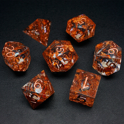 Gele Flurry Line RPG Resin Dice Set Krusu DND Voor cadeautjes en collecties