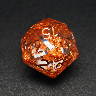 Gele Flurry Line RPG Resin Dice Set Krusu DND Voor cadeautjes en collecties