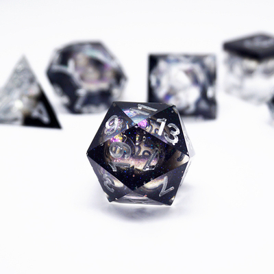 Blauw goud folie hars dobbelstenen set aangepast verschillende kleuren#Rpg#Dnd#Coc