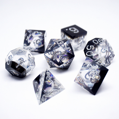 Blauw goud folie hars dobbelstenen set aangepast verschillende kleuren#Rpg#Dnd#Coc