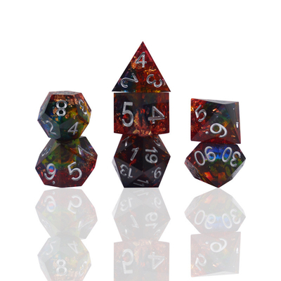 Roodgoud folie hars dobbelstenen set handwerk Custom kleur#Rpg#Dnd#Coc