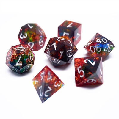 Roodgoud folie hars dobbelstenen set handwerk Custom kleur#Rpg#Dnd#Coc