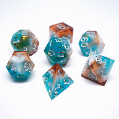 Goudfolie hars dobbelstenen set Digitaal multi-faceted tafelspel #Rpg#Dnd#Coc