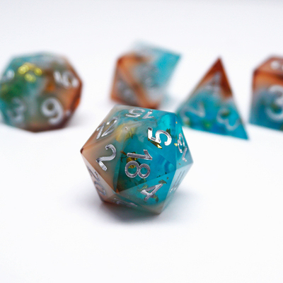 Goudfolie hars dobbelstenen set Digitaal multi-faceted tafelspel #Rpg#Dnd#Coc
