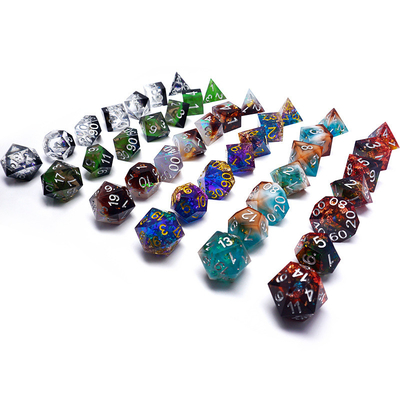 Goudfolie hars dobbelstenen set Digitaal multi-faceted tafelspel #Rpg#Dnd#Coc