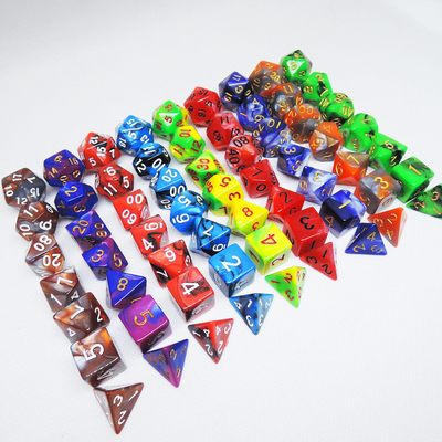 Poly Color Hars Dice Set#Rpg#Dnd#Coc Marmer Patroon Preminum en Luxe