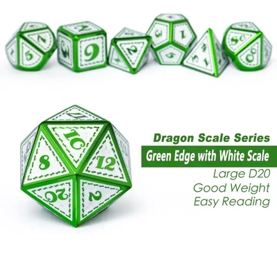 Groene Dragon Scale Metal Dice Set Meerdere facetten bordspel Dragon And Dungeon#Dnd#Coc