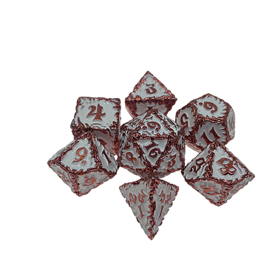 Red Tree Vine Metal Multi-Face Dice Collection Desktop Game Dnd&amp;Rpg&amp;Coc
