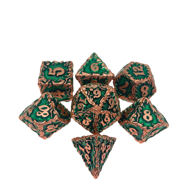 Red Tree Vine Metal Multi-Face Dice Collection Desktop Game Dnd&amp;Rpg&amp;Coc