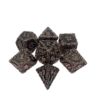 Red Tree Vine Metal Multi-Face Dice Collection Desktop Game Dnd&amp;Rpg&amp;Coc