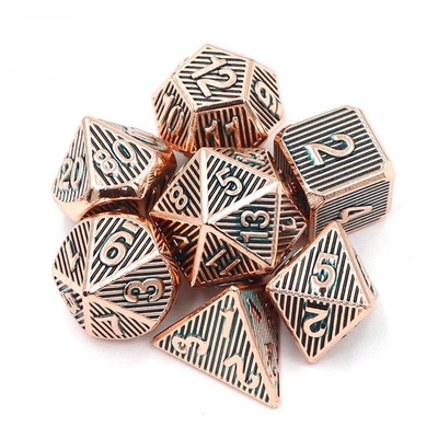 Verticale Metal Multi Face Dice Desktop Game Dnd Rpg Coc Bronzen Kleur