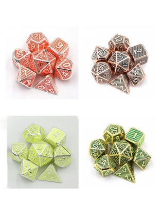 Verticale Metal Multi Face Dice Desktop Game Dnd Rpg Coc Bronzen Kleur