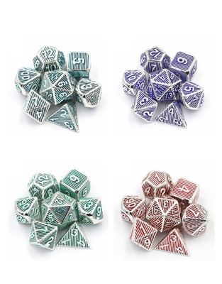 Verticale Metal Multi Face Dice Desktop Game Dnd Rpg Coc Bronzen Kleur