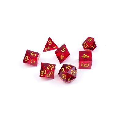 Rode granaatappel natuurlijke hars dobbelstenen set desktop spel voorkeur magie domein avontuur dnd dobbelstenen