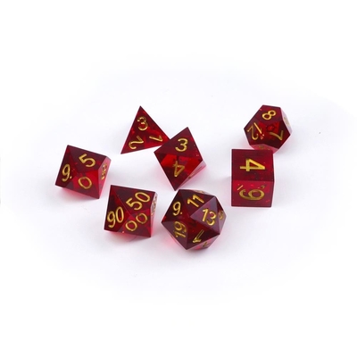 Rode granaatappel natuurlijke hars dobbelstenen set desktop spel voorkeur magie domein avontuur dnd dobbelstenen