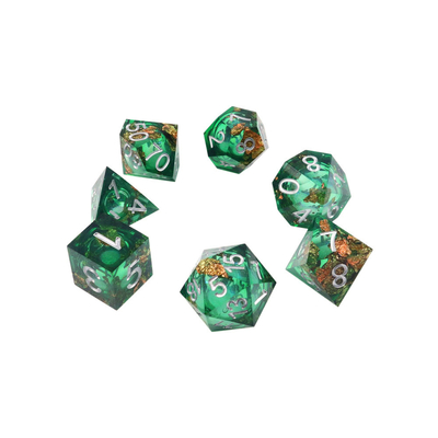 Groene folie goud natuurlijke hars veelzijdig desktop spel Dice Border Gate