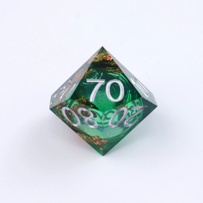 Groene folie goud natuurlijke hars veelzijdig desktop spel Dice Border Gate